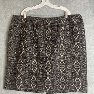 Talbots‎ Skirt Womens 22W Black Wool Blend Pencil Career Preppy Classic Academia